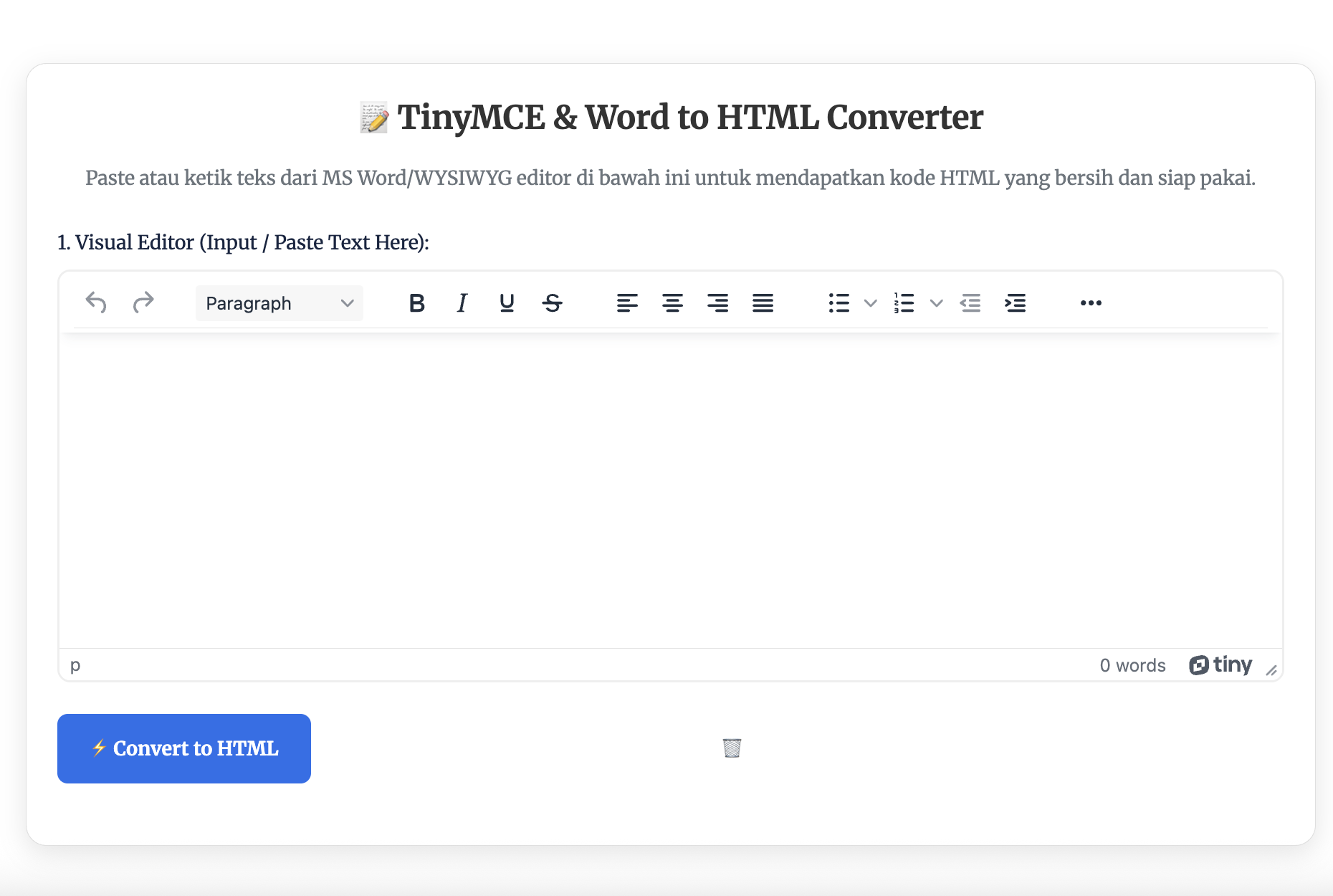 Cara Mudah Mengubah Teks Word dan TinyMCE Menjadi Kode HTML Clean